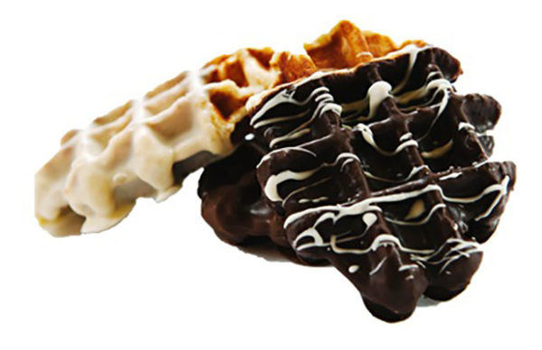 Chocolate Dipped Waffles Close Up